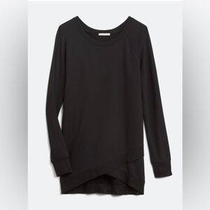 Black Long Sleeve Detail Hem Top